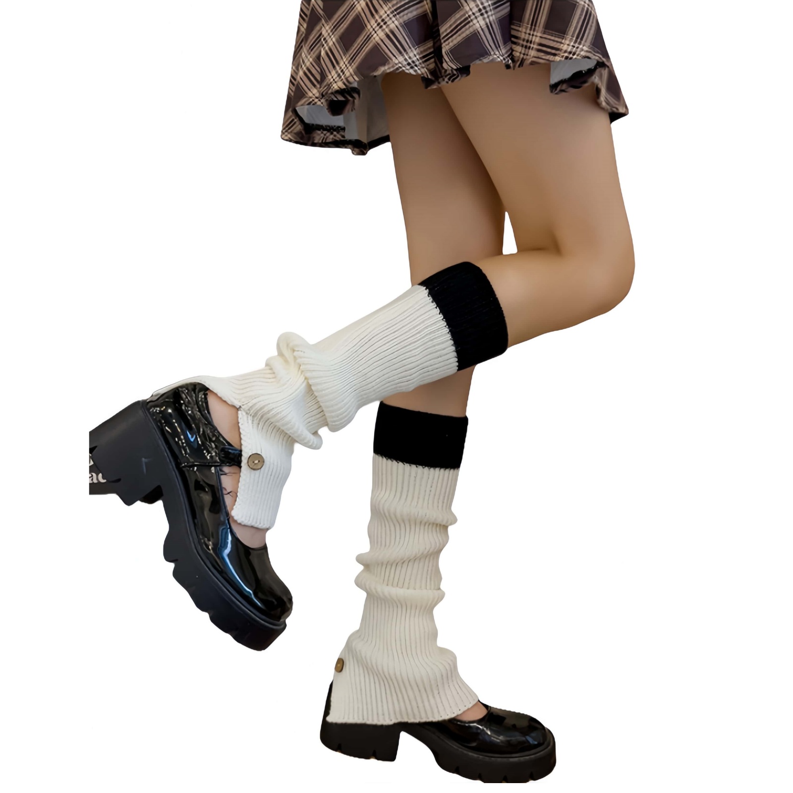 Knit Long Leg Warmers Autumn And Winter Patchwork Warm Boot Socks